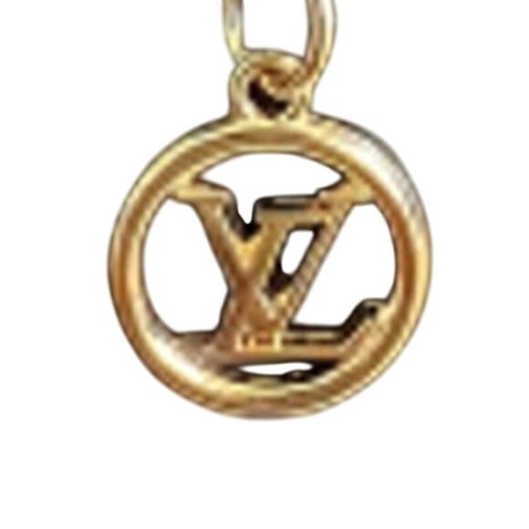 Louis Vuitton Gold LV Circle Pendant Box Cable Necklace (LVXX030) - Picture 2 of 4